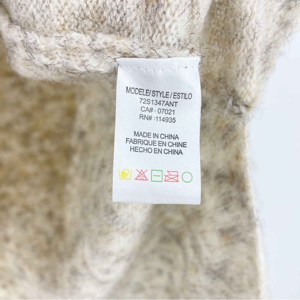 Anthro Low V Neck Cream Tan Sweater Womens XS - Picture 4 of 7